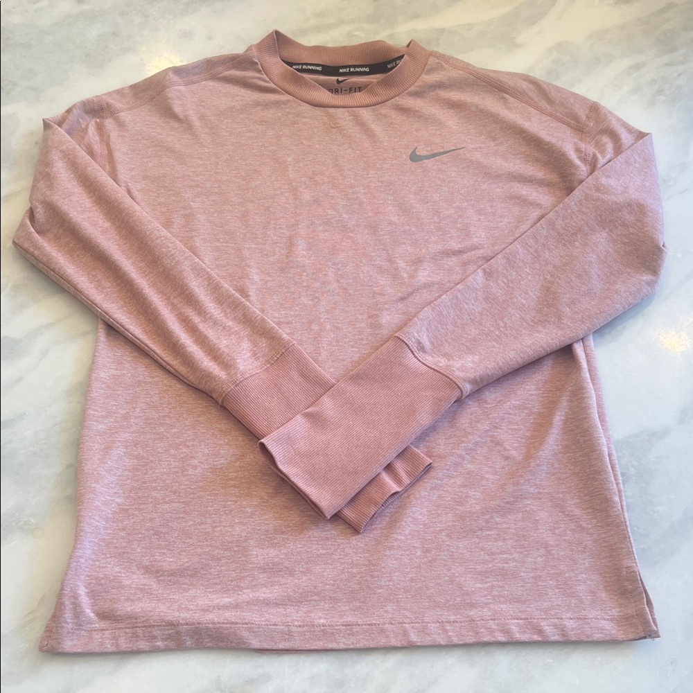 Nike Running Dri-fit Heathered Pink Crewneck Shirt